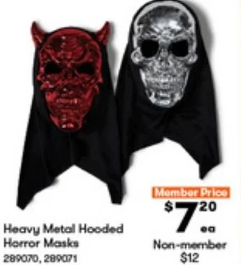 BIG W Heavy Metal Hooded Horror Masks offer