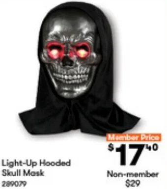 BIG W Light-Up Hooded Skull Mask offer