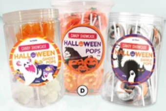 Candy Showcase Pumpkin, Ghost or Swirly Pops