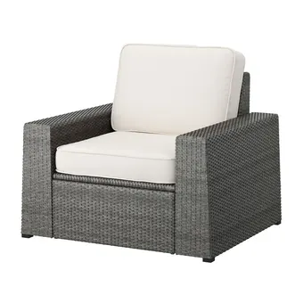 IKEA Sollerön armchair, outdoor, dark grey/järpön/duvholmen white offer