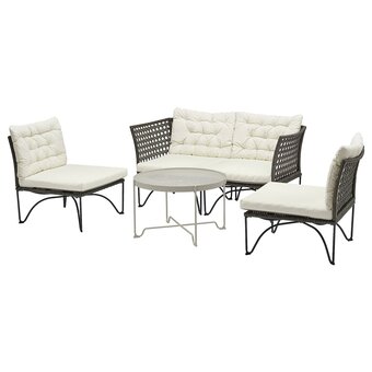 IKEA Jutholmen 4-seat conversation set, outdoor, dark grey/kuddarna beige offer