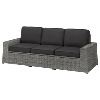 IKEA Sollerön 3-seat modular sofa, outdoor, dark grey/järpön/duvholmen anthracite offer