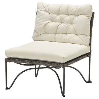 IKEA Jutholmen easy chair, outdoor, dark grey/kuddarna beige, 65x73x83 cm offer