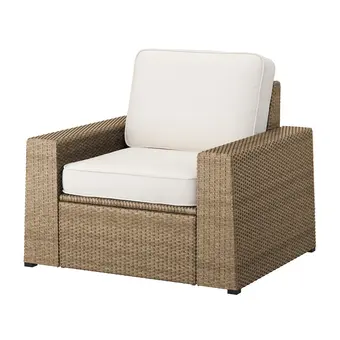 IKEA Sollerön armchair, outdoor, brown/järpön/duvholmen white offer