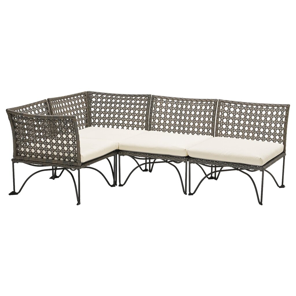 IKEA Jutholmen modular corner sofa 3-seat, outdoor, dark grey/kuddarna beige offer