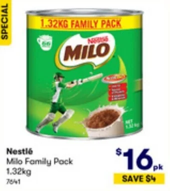 BIG W Nestlé Milo Family Pack 1.32kg offer