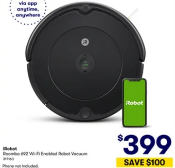 BIG W iRobot Roomba 692 Wi-Fi Enabled Robot Vacuum offer