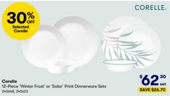 Corelle 12-Piece Winter Frost or Solar Print Dinnerware Sets