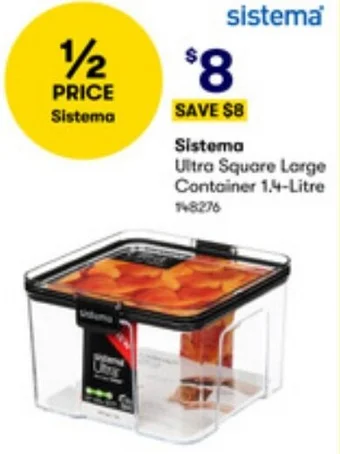 BIG W Sistema Ultra Square Large Container 1.4-Litre offer