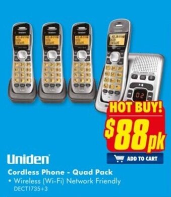 The Good Guys Uniden Cordless Phone - Quad Pack offer
