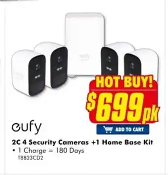 2C 4 Secutiry Cameras + 1 Home Base Lit