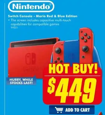 The Good Guys Nintendo Switch Console - Mario Red & Blue Edition offer