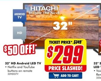 The Good Guys Hitachi 32"HD Android LED TV offer