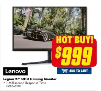 The Good Guys Lenovo Legion 27" QHD Gaming Monitor offer