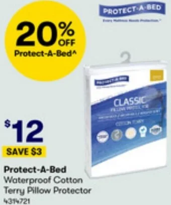 BIG W Protect-A-Bed Waterproof Cotton Terry Pillow Protector offer