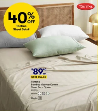 Tontine Bamboo Viscose/Cotton Sheet Set Queen