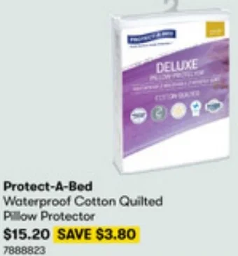 BIG W Protect A Bed Waterproof Cotton Quilted Pillow Protector offer