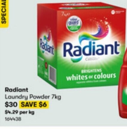 BIG W Radiant Laundry Powder 7kg offer