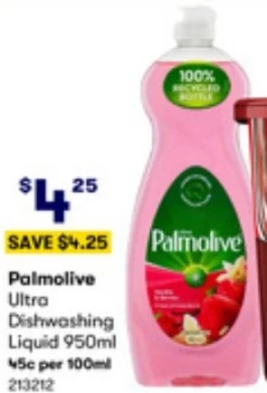 BIG W Palmolive Ultra Dishwashing Liquid 950ml offer