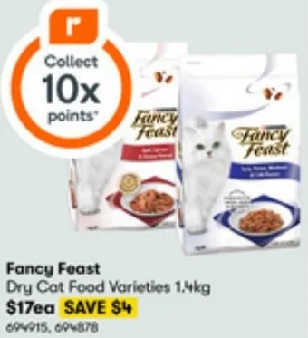 BIG W Fancy Feast Dry Cat Food Varieties 1.4kg offer