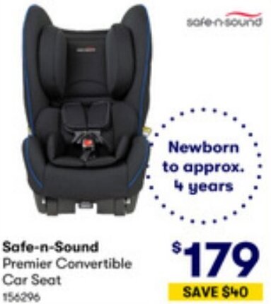 BIG W Safe-n-Sound Premier Convertible Car Seat offer