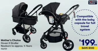 BIG W Mother's Choice Haven II Stroller Newborn to approx. 4 Years offer