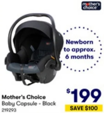 Mother's Choice Baby Capsule - Black