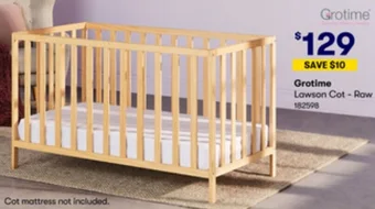 BIG W Grotime Lawson Cot - Raw offer