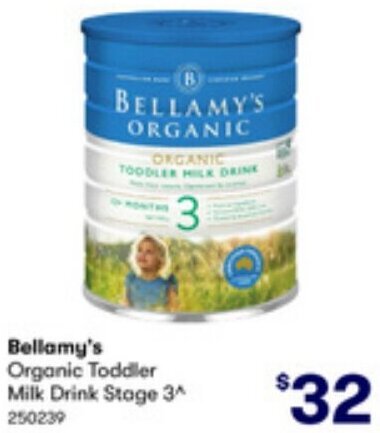 BIG W Bellamy's Organic Toddler Milk Drink Stage 3 offer