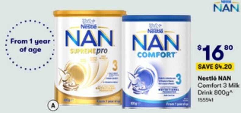 BIG W Nestlé NAN SupremePro 3 Milk Drink 800g offer