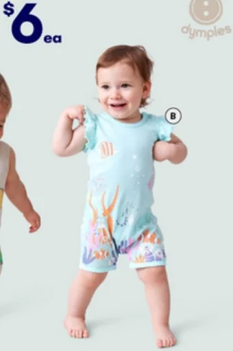 BIG W Frill Sleeve Romper Containing Organically Grown Cotton offer