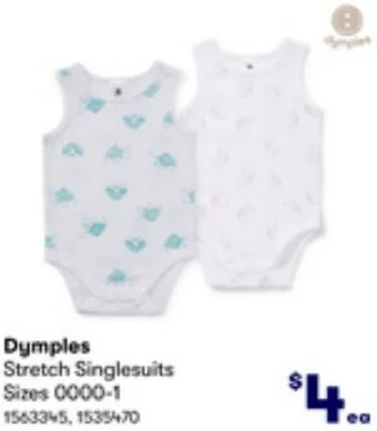 BIG W Dymples Stretch Singlesuits offer