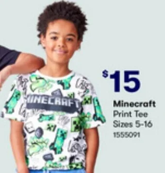 BIG W Minecraft Print Tee offer
