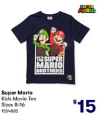 BIG W Super Mario Kids Movie Tee offer