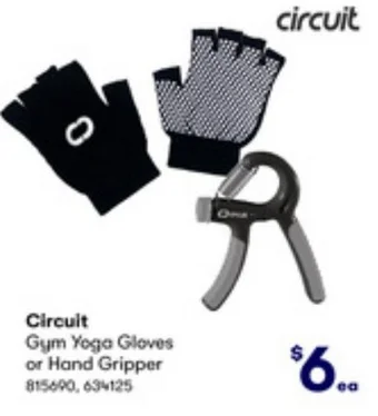 BIG W Circuit Gym Yoga Gloves or Hand Gripper offer