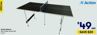 BIG W Action Sports Mini Table Tennis Set offer