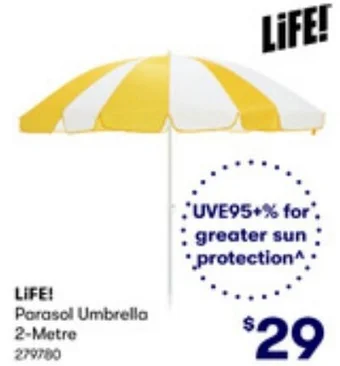 BIG W LIFE! Parasol Umbrella 2-Metre offer