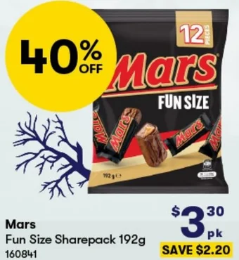BIG W Mars Fun Size Sharepack 192g offer