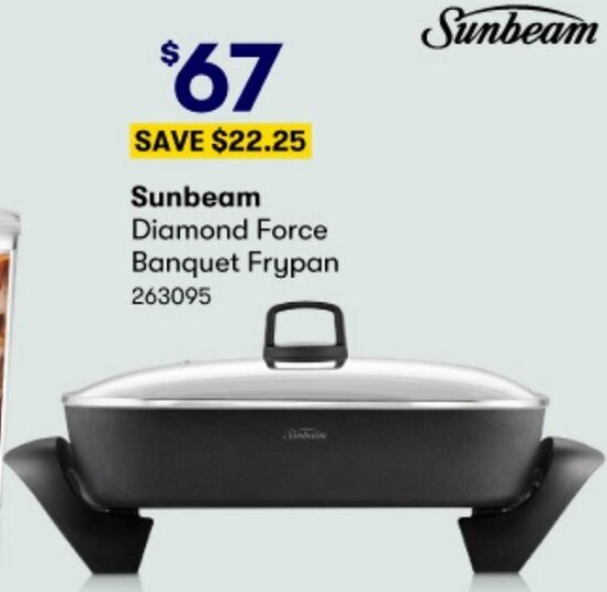 Sunbeam Diamond Force Banquet Frypan offer at BIG W