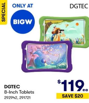BIG W DGTEC 8-Inch Tablets offer