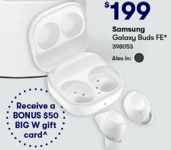 BIG W Samsung Galaxy Buds FE offer