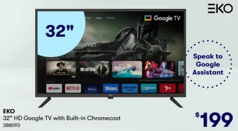 BIG W EKO 32 HD Google TV with Built-in Chromecast offer
