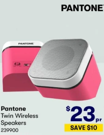 BIG W Pantone Twin Wireless Speakers offer