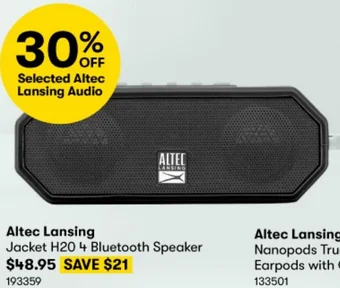 BIG W Altec Lansing Jacket H20 4 Bluetooth Speaker offer