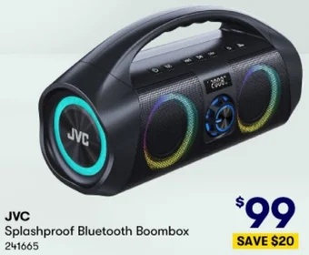 BIG W JVC Splashproof Bluetooth Boombox offer