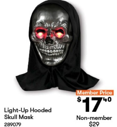 BIG W Light-Up Hooded Skull Mask offer