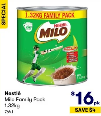 BIG W Nestlé Milo Family Pack 1.32 kg offer