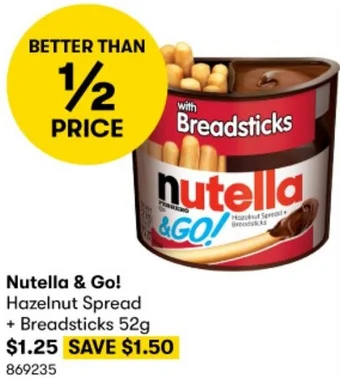 Nutella & Go! Hazelnut Spread + Breadsticks 52g