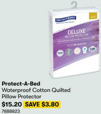 BIG W Protect-A-Bed Waterproof Cotton Quilted Pillow Protector offer