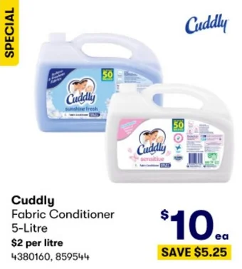 BIG W Cuddly Fabric Conditioner 5-Litre offer